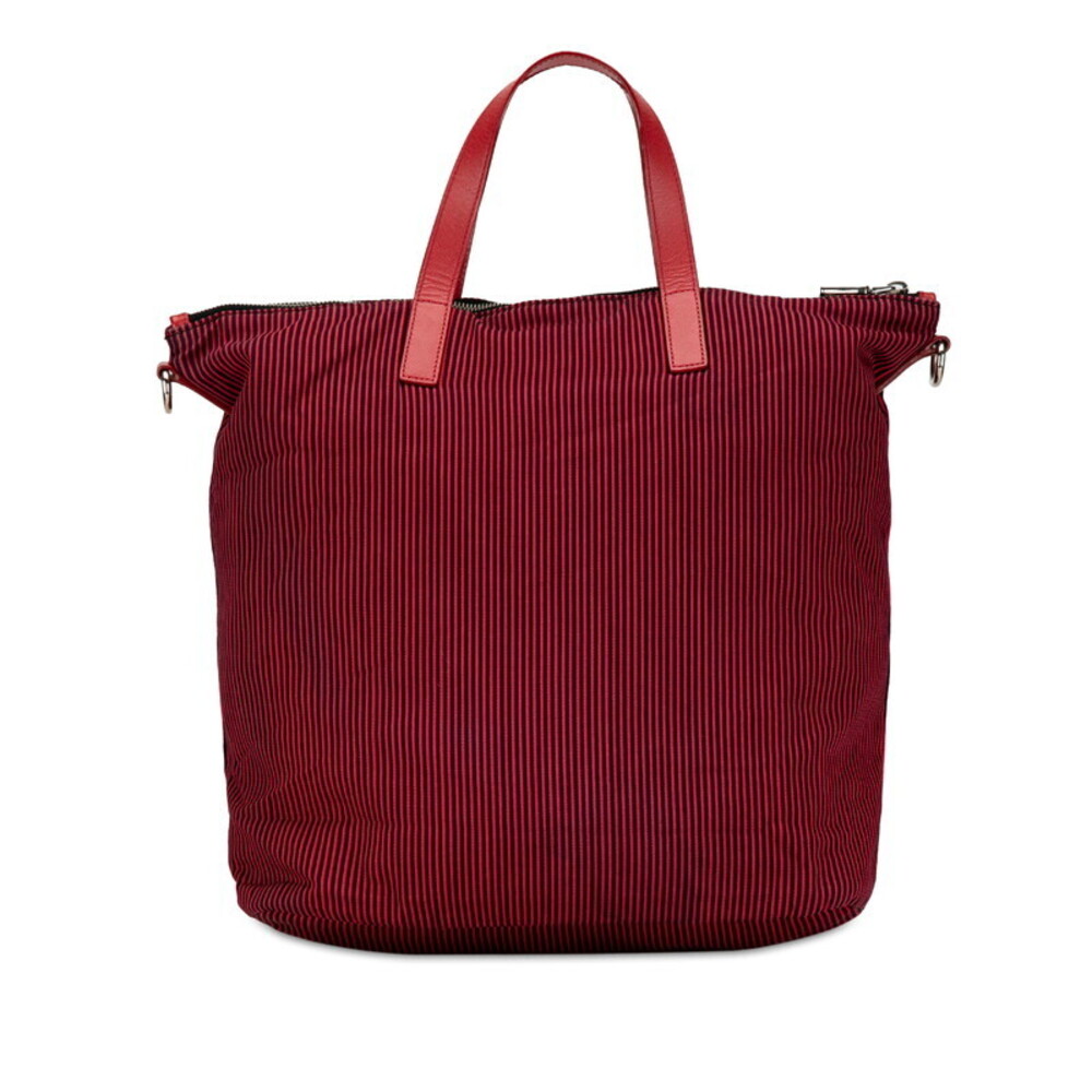 Prada Triangular Logo Striped Handbag Shoulder Ba… - image 4